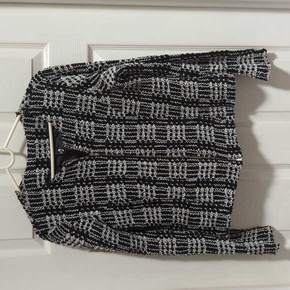 ing Women's Lined Metallic Thread Plaid Cropped Jacket w/Front Zipper Size Large - Picture 1 of 13